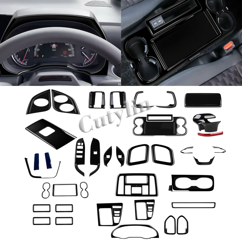 

For Toyota Voxy Noah 90 Series 2022 2023 2024 ABS Black Steering Wheel Button AC Condition cover trim window switch lift panel