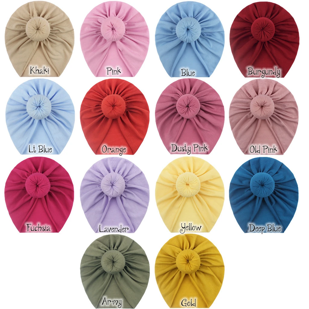 14PC Baby Turban Hat Hollow Toddler Beanie Baby Hat for Girls Accessories Infant Bonnet Kids Cap for Boy Newborn Hats