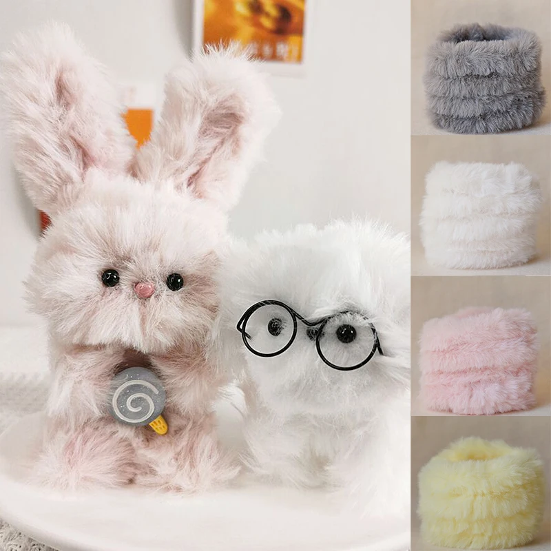 40mm Rabbit Hair Twisting Stick 1m Plush Wool Strip Handmade Twist Ribbon Iron Wire Thread Rod DIY Cute Toys Gifts