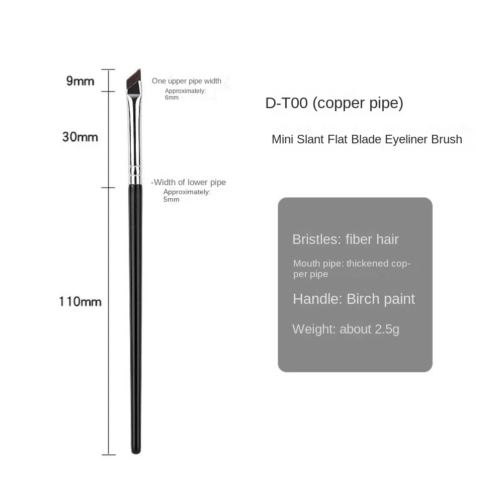 1/6 szt. Ultra Cienki Pędzel do Eyelineru Płaski Pędzel do Konturowania Brwi Płaski Pędzel do Brwi Profesjonalny Zestaw Pędzli do Makijażu z Drobnym Kątem Narzędzie do Makijażu