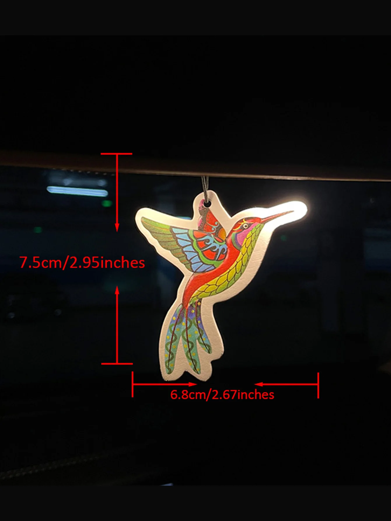 Colorful Hummingbird Shaped Hanging Car Air Freshener, French Parfum Scented Paper, Natural Plant Extract Fragrance, Alcohol-Fre