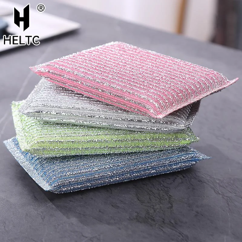 Thickened Stripe Cleaning Sponge Wipe Double Side Reusable Rags Dishwashing Pans Scouring Pads Kitchen Cleaning Tool