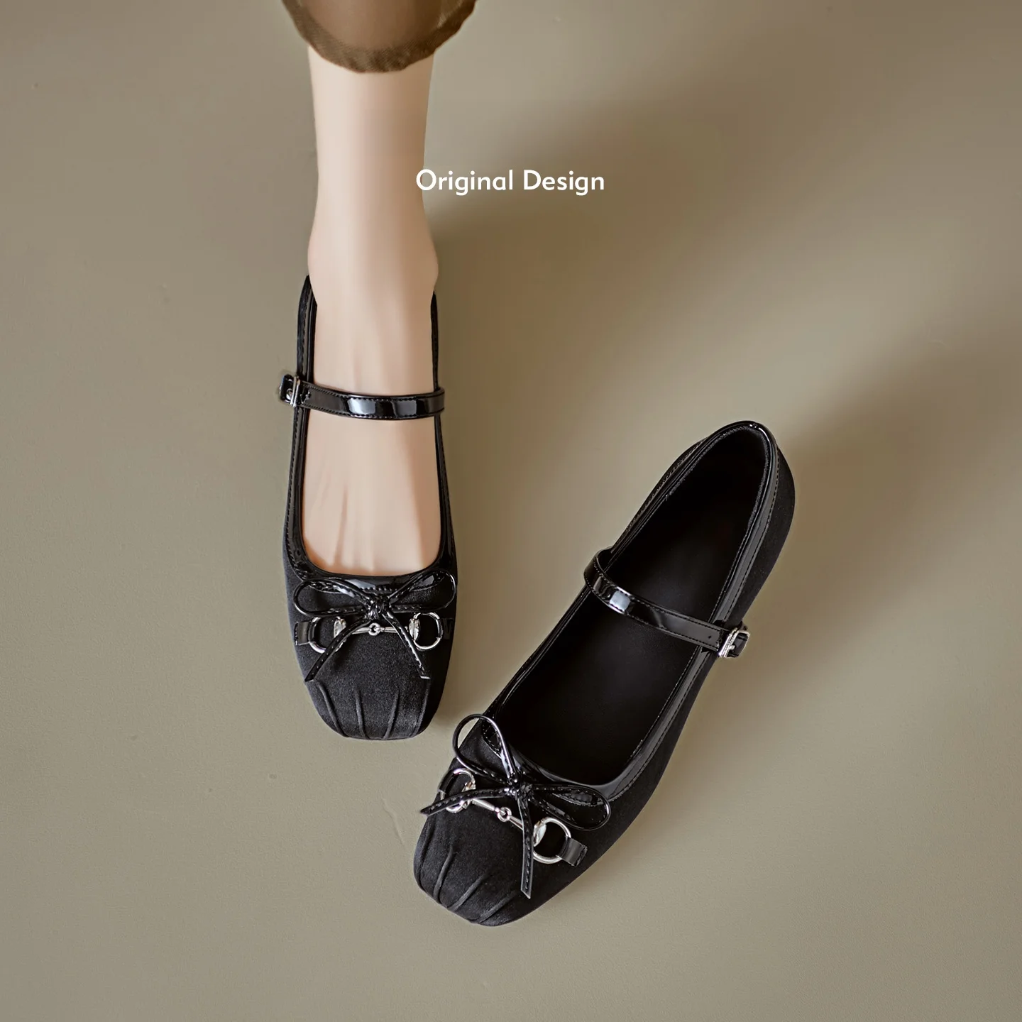 ballerines-en-cuir-d'agneau-pour-femme-rehaussantes-a-bride-unique-style-mary-jane-avec-nœud-style-coreen-tendance-decontractees