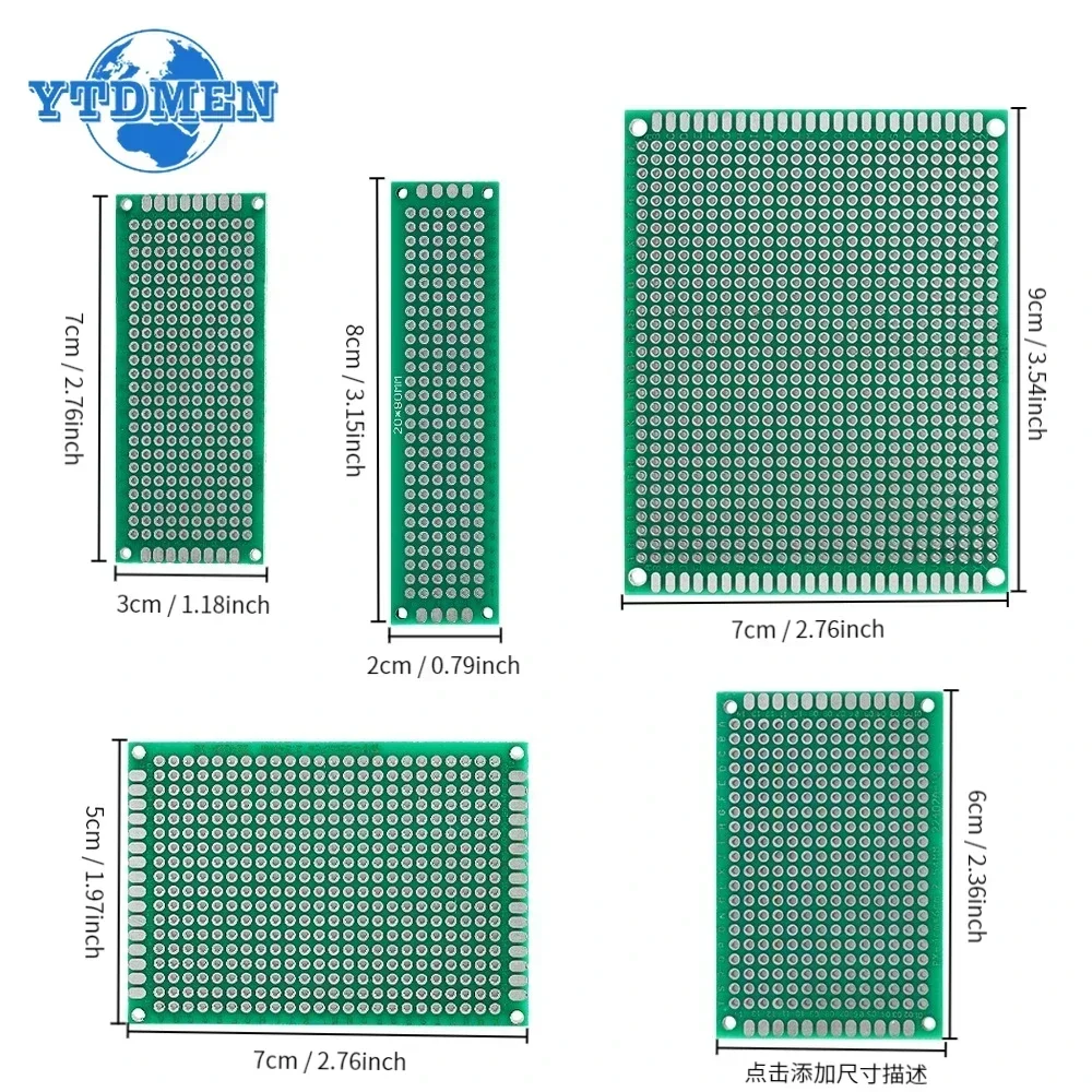 4-40pcs PCB Prototype Breadboard 2x8 3x7 4x6 5x7 7x9cm Double Side Universal Printed Circuit PCB Board Protoboard for Arduino