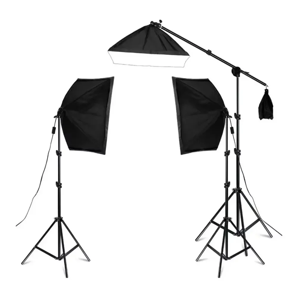 Kit d'éclairage Softbox SH 1 à 3 pièces 50x70CM, ampoules photographiques, système d'éclairage professionnel pour photographie avec E27, équipement de studio photo