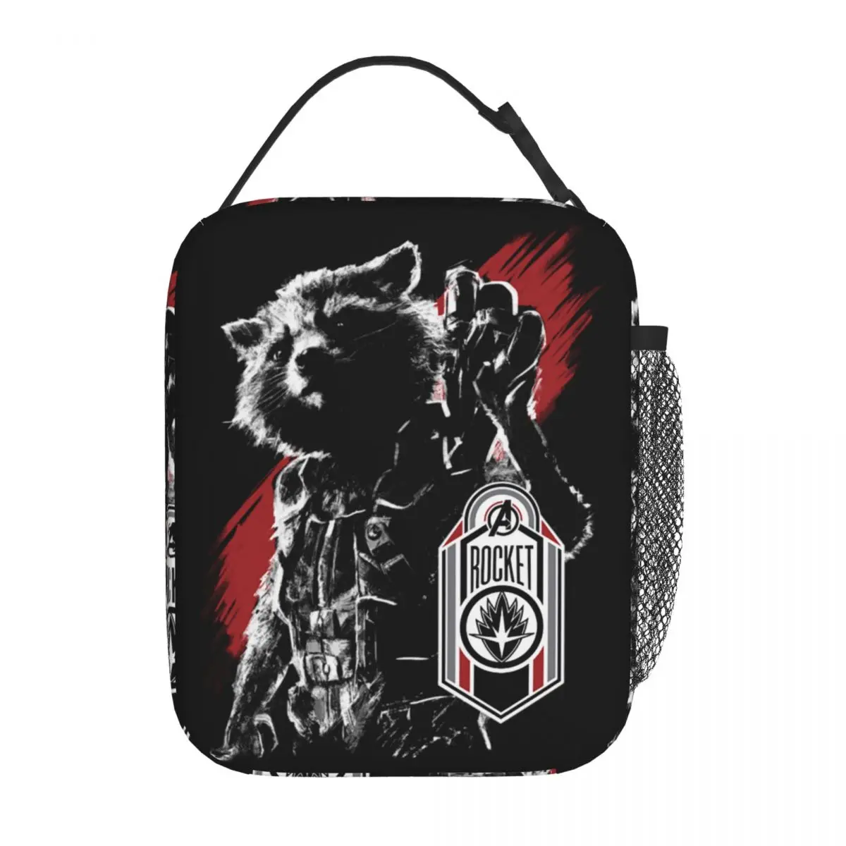 Rocket Badge Insulated Lunch Bag Portable Guardians of the Galaxy Meal Container Thermal Bag Tote Lunch Box Beach Outdoor Men