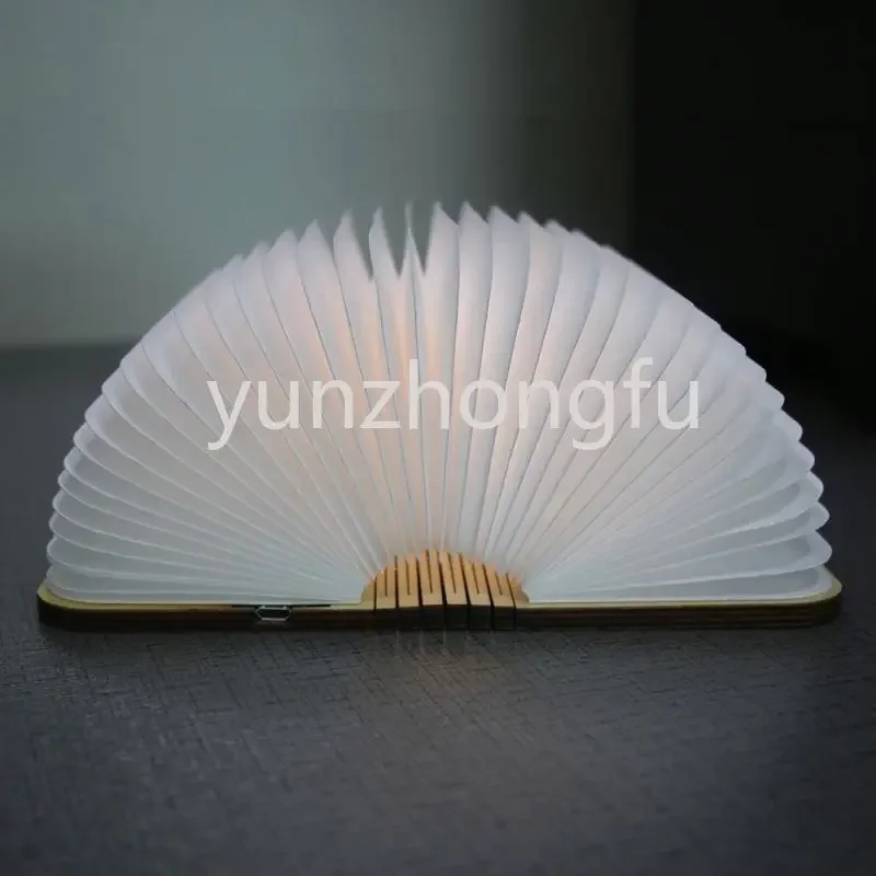 led gift home decor book light wooden usb led folding rechargeable lumio book light lamp