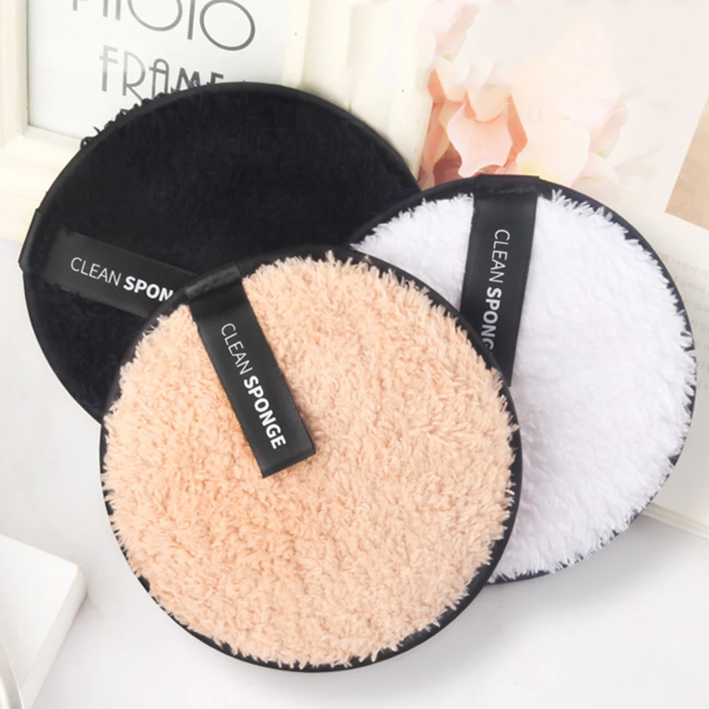 Reusable Makeup Remover Pads Pineapple Striped Puff Cotton Wipes Microfiber Make Up Removal Sponge Cotton Cleaning Tool