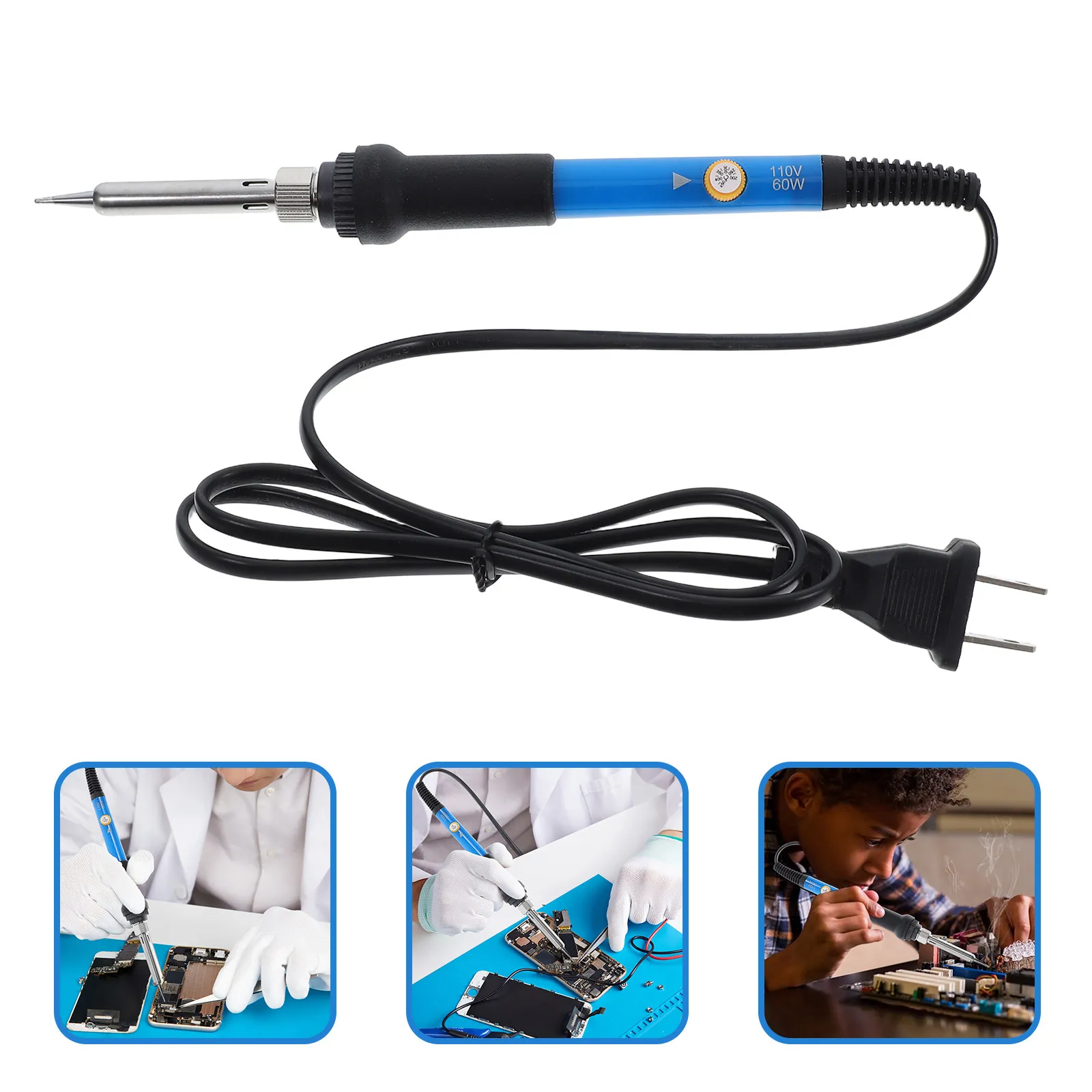 

1Set Adjustable Temperature Soldering Iron Kit 60W Rapid Heating Thermostatically Controlled Soldering Station for Electronics