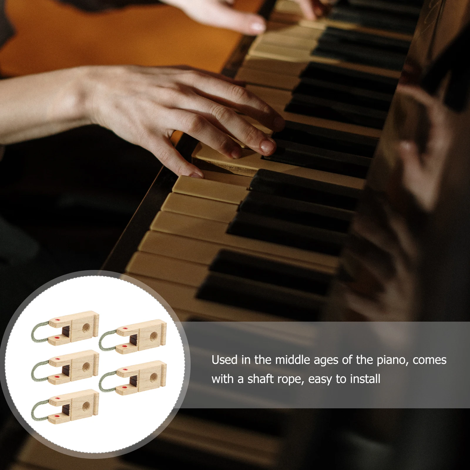 

5 Pcs Piano Repair Parts Accessories Durable Line Shaft Racks Middle Tunners Wooden Repairing Tools