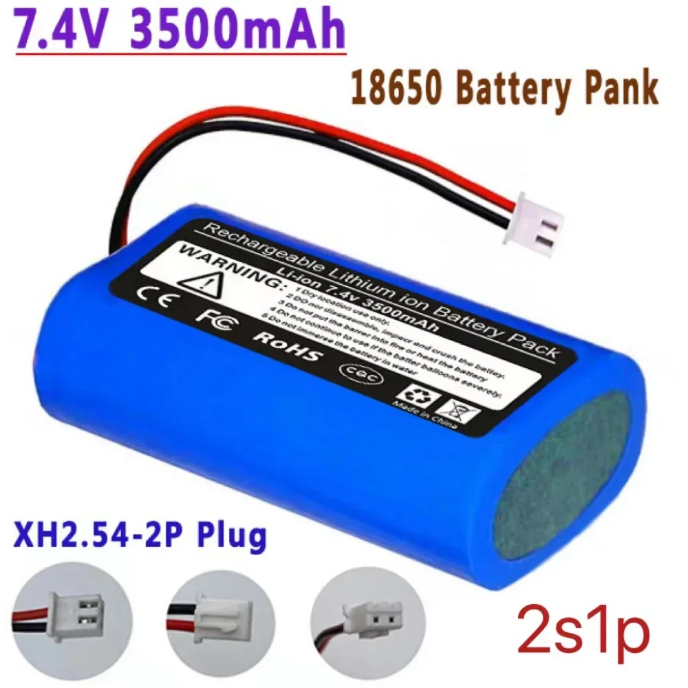 7.4V 3500mAh Rechargeable Lithium Battery for Megaphone Speaker Bluetooth Power Bank Accessories RC Toys Parts 2S 18650 Battery