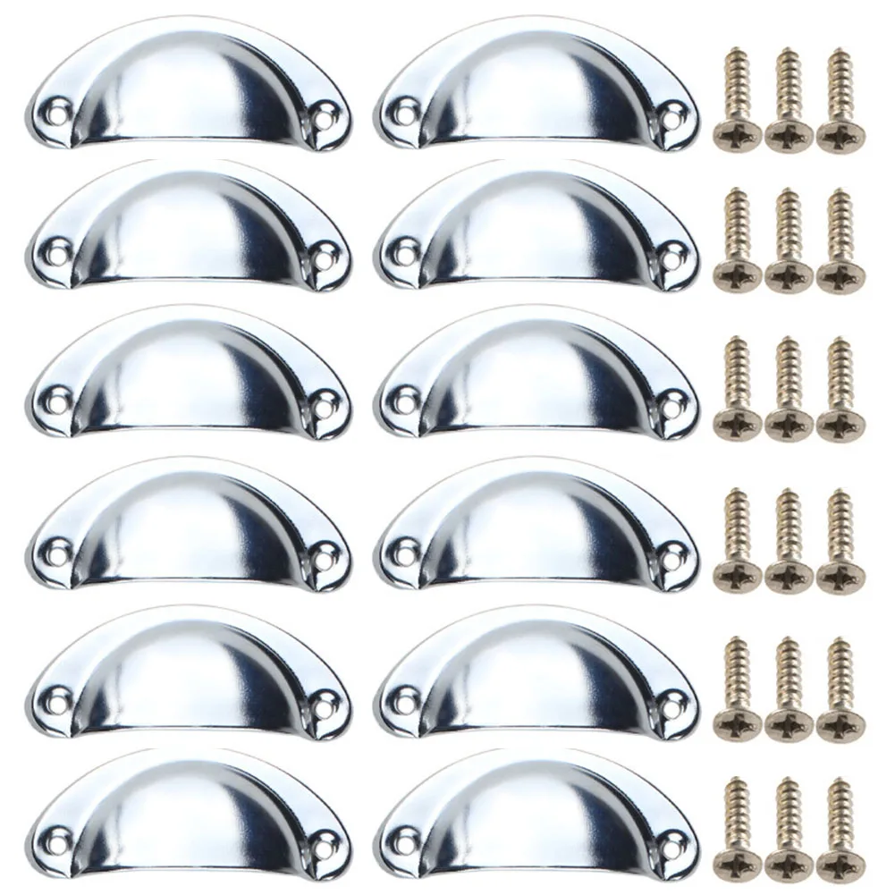 Shell Drawer Pulls Retro Handle Chrome Easy Care Green Bronze Iron Red Bronze Yellow Yellow Bronze 12PCS Brand New