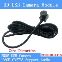 Zero Distortion USB Camera Module 1080P Full Hd MJPEG 30fps High Speed Mini CCTV Linux UVC Webcam Mini Surveillance Camera