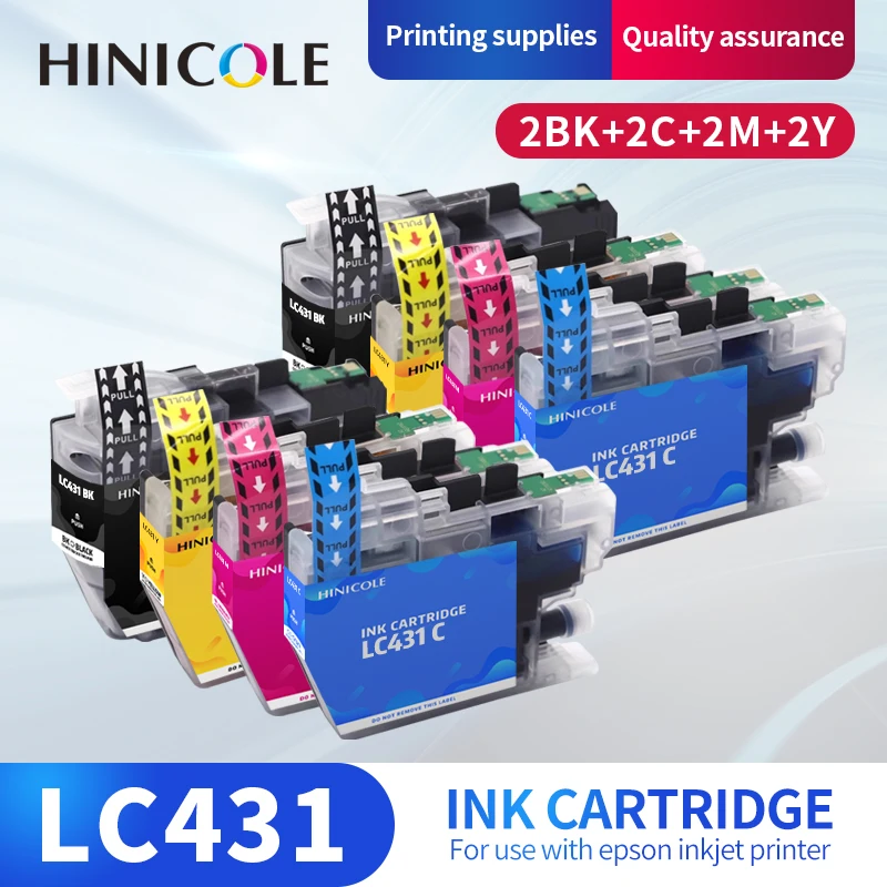 

HINICOLE новый совместимый струйный картридж для принтера Brother DCP-J1050DW J1140DW MFC-J1010DW J1050 J1140 J1010 LC431 LC-431