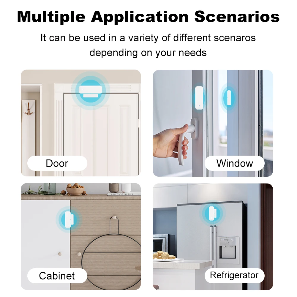 WiFi สมาร์ทเซ็นเซอร์ประตูและหน้าต่าง Magnetic Security ALARM บันทึก REMOTE Monitor Controller สําหรับ SmartThings Alexa Google Home