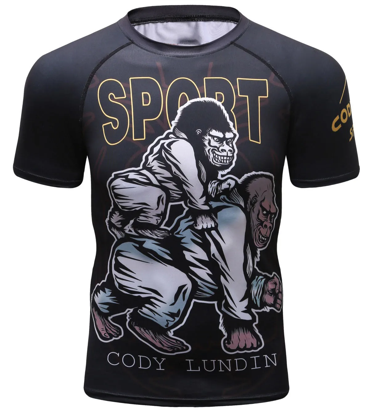 

Men's Compression Shirts Short Sleeve Printing Dry Fit T Shirt Fitness Running Athletic Workout Sports Baselayer Tee (1244)