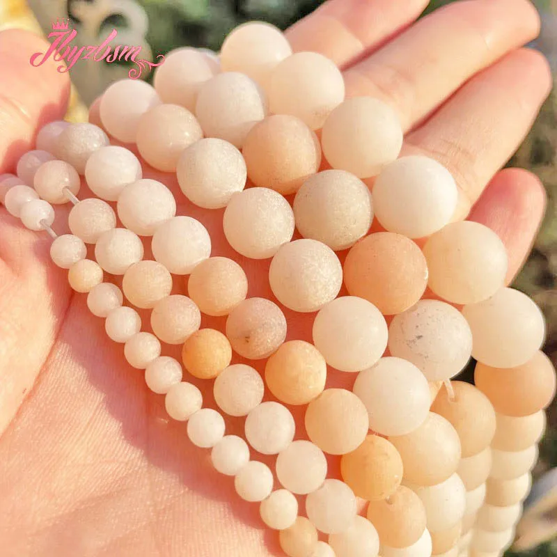 Round Light Pink Aventurine Jade Stone Beads For Bracelets Necklace Jewelry Making Strand 15 Inches DIY Loose Beads 6mm 8mm 10mm