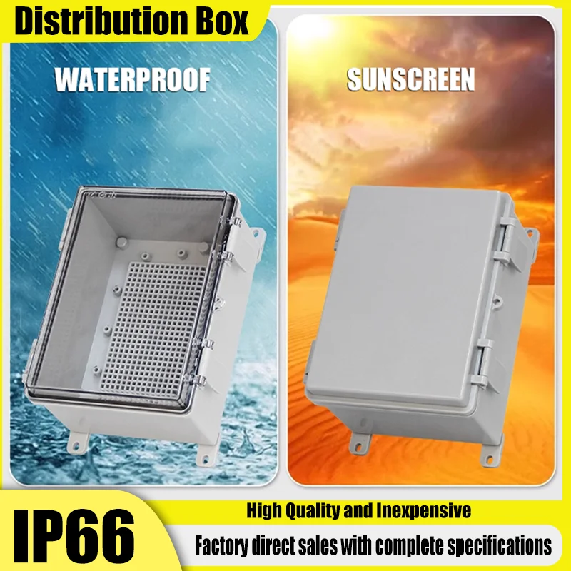 

IP66 Waterproof ABS Plastic Enclosure Box Gray/Transparent Cover Outdoor Electronics Junction Wholesale Distribution Box