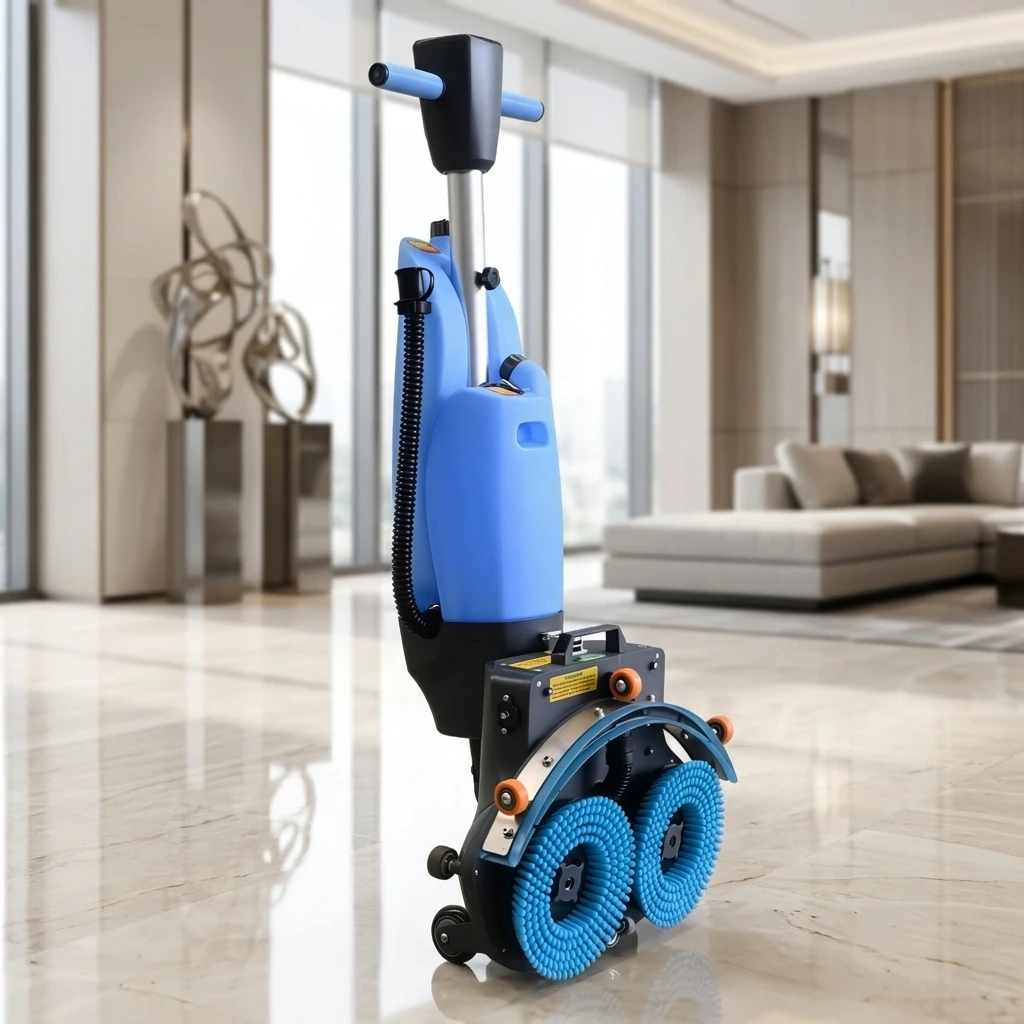 Mini Floor Scrubber 36V Handheld Electric Scrubber Dryer Machine 430mm Brush for Commercial Restaurant and Cafe Shop