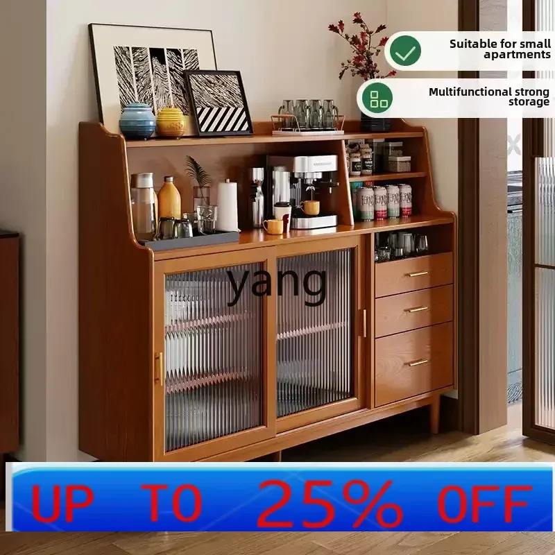 LCX  solid wood dining side cabinet integrated against the wall small apartment living room storage locker household