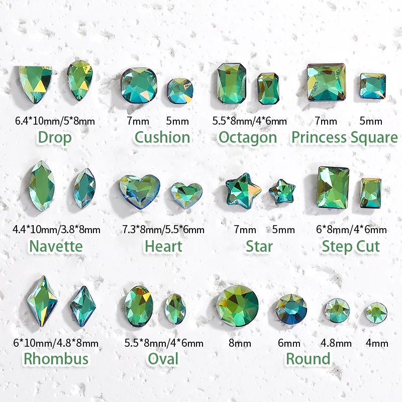 Mixed Size Glitter Glass Rhinestone Flatback Crystals for Nails Decoration Small Size Stones For Nail Design Jewelery Crystals