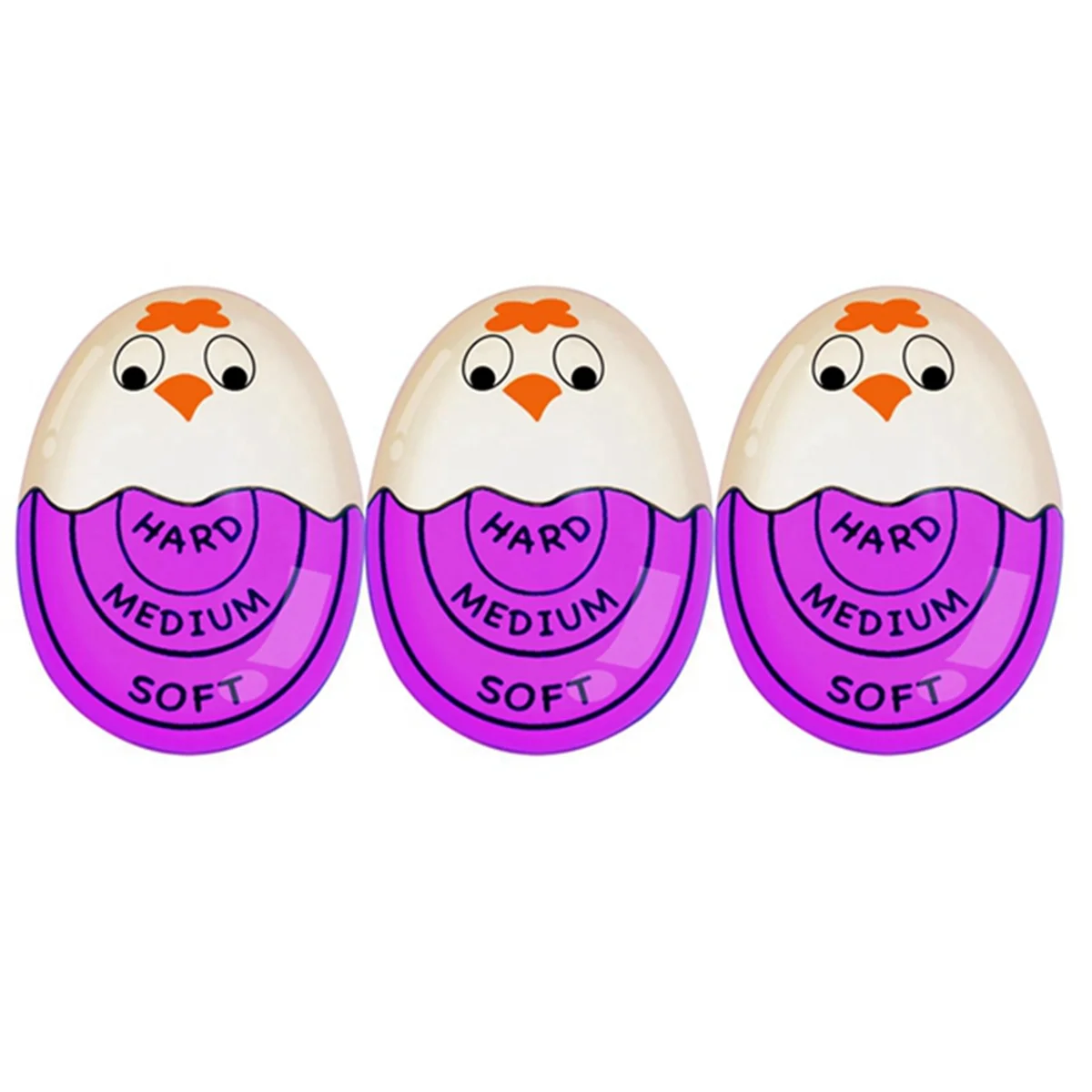 

Egg Timer for Boiling Eggs Soft Hard Boiled Egg Timer Pro That Changes Color When Done & Safe (Purple-3 Packs)