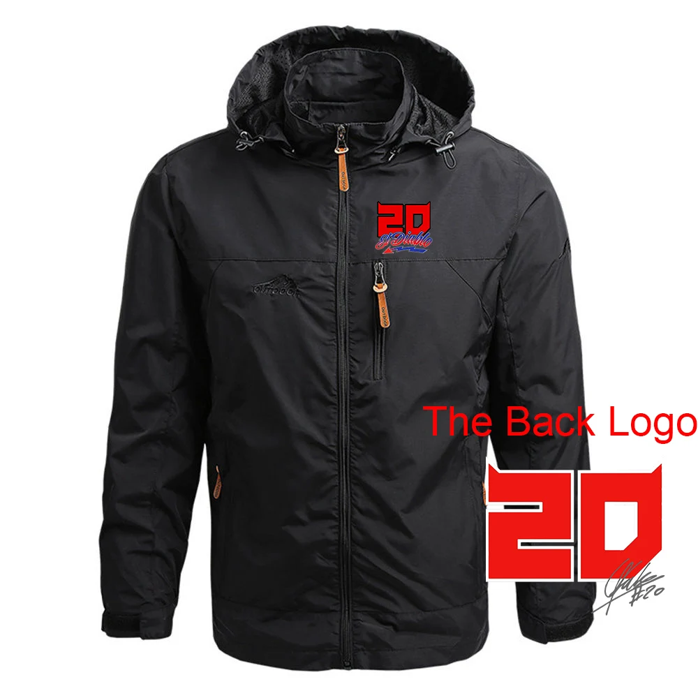 FABIO QUARTARARO WITH SIGNATURE 2023 Men's New Zipper Jacket Print Waterproof Hooded Windbreaker Coat Casual Jacket Pullover Top