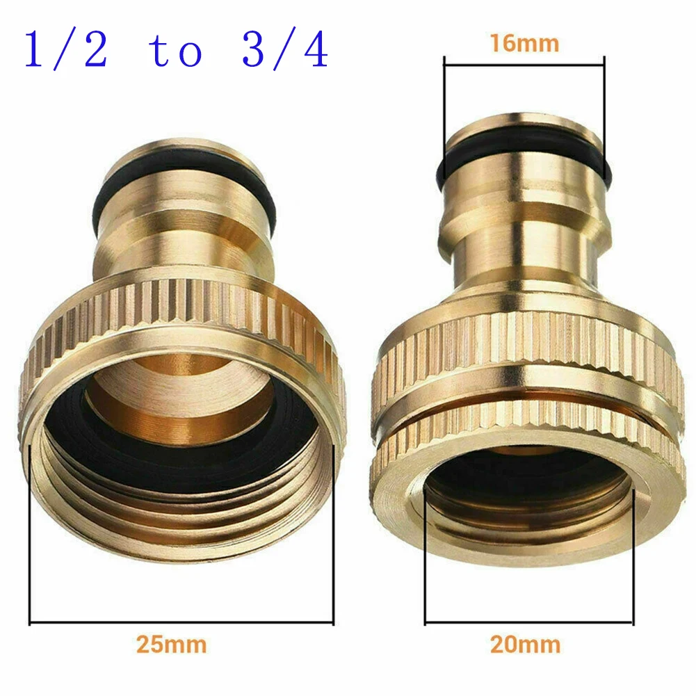 3/4 inch and 1/2 inch Threaded Garden Water Pipe Fittings, Watering Equipment, High-pressure Cleaning Machine, Hose 。Brass