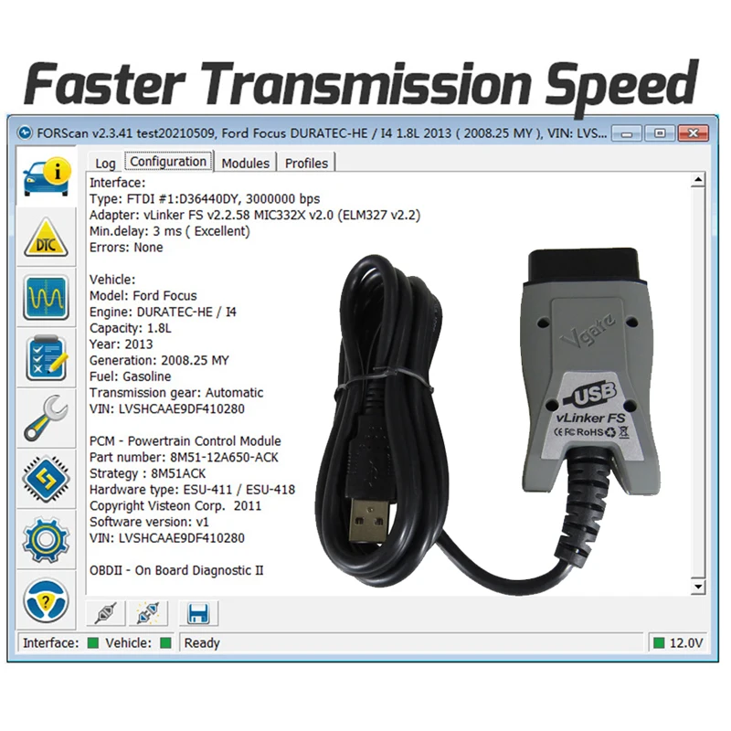 Vgate vLinker FS ELM327 ماسح ضوئي Obd2 للسيارات Ford-FORScan HS/MS-CAN ELM 327 Obd 2 أدوات تشخيص السيارات obdii لـ Ma-zda