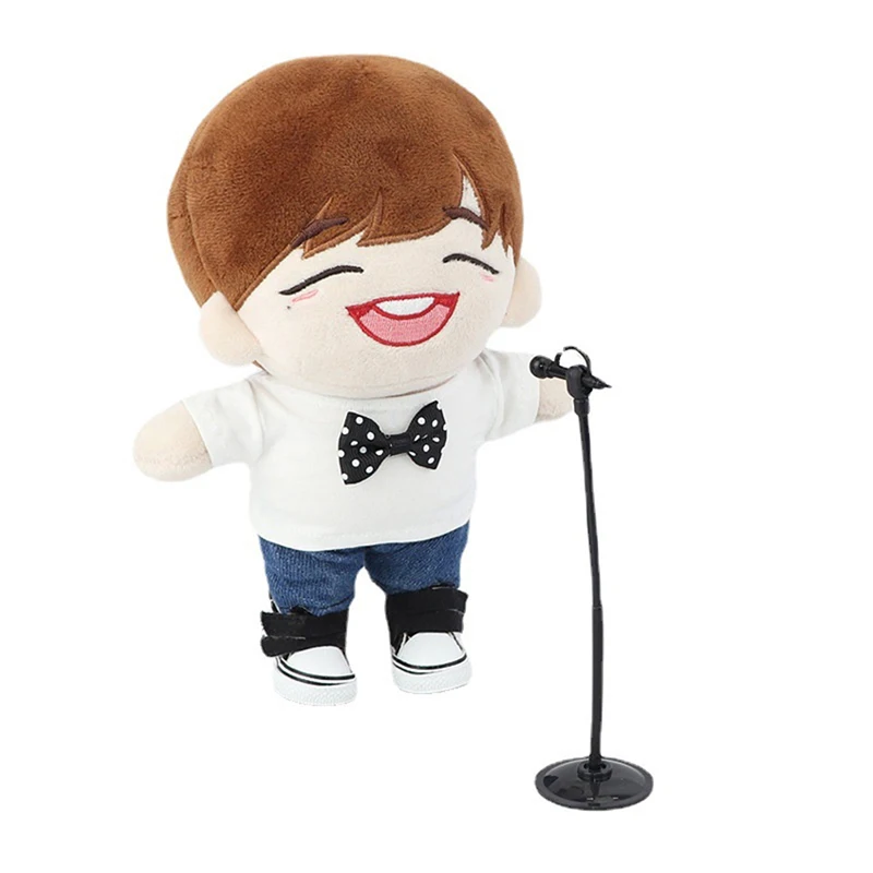 2Pcs/set Dollhouse Miniature Microphone Limic Model 1:12 Plastic Mini Microphone Stand Model DIY Decor Accessories Photo Props