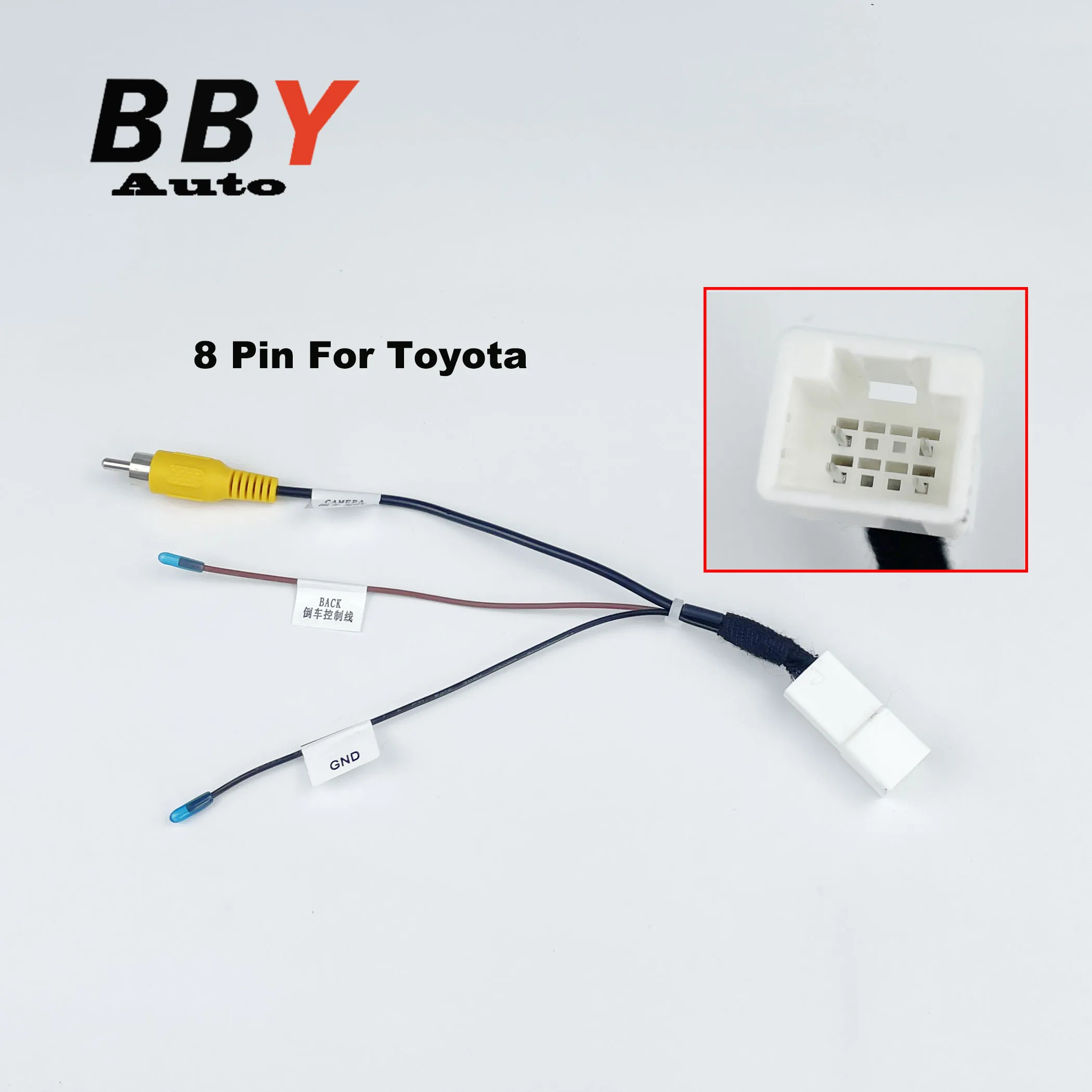 8 Pin Reverse Camera Retention Adapter For Toyota with aftermarket Car GPS Navigation