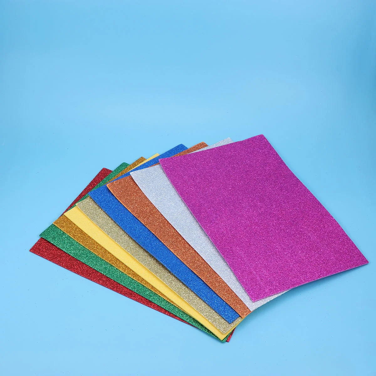 10 Sheets Colored Paper for DIY Scrapbook Card Stock Manual Material Glitter Folding