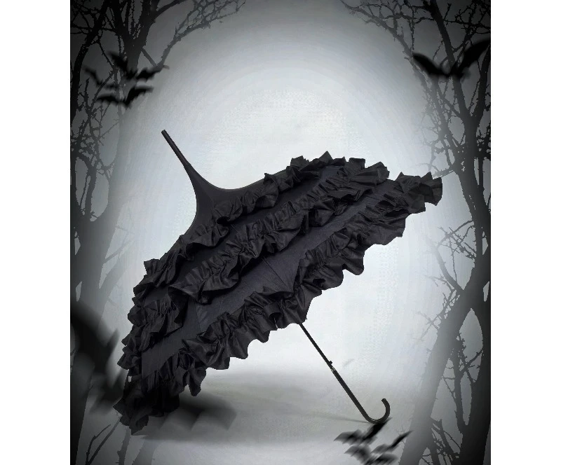 dark, lace, princess umbrella, weather and rain, accessories, photo props