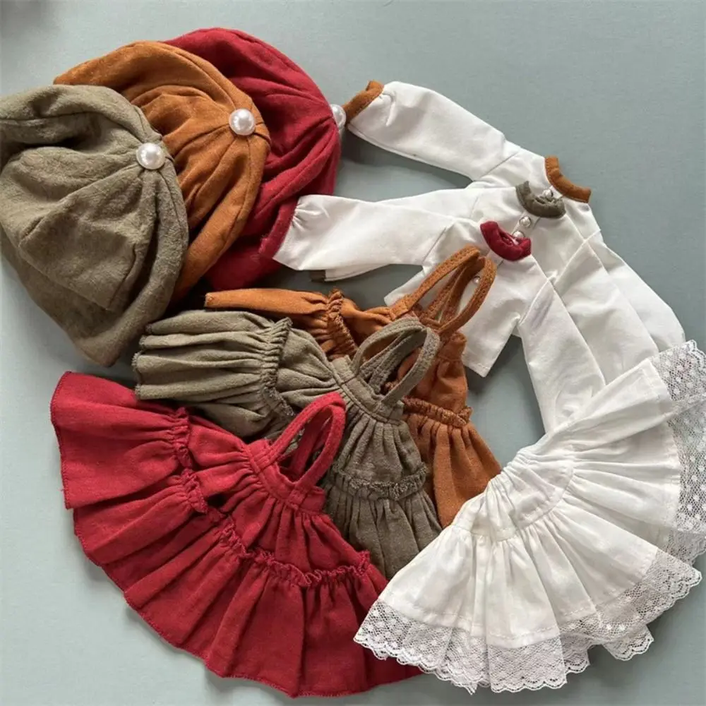 

Юбка в деревенском стиле, комплект одежды, милый мини с беретом, кружевная юбка на подтяжках, рубашка, аксессуары «сделай сам» для ob22 ob24 azone куклы