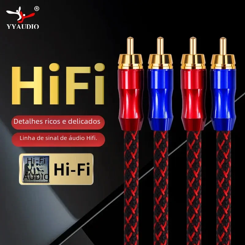 YYAUDIO HIFI Stereo Pair RCA Cable High-performance Premium Hi-Fi Audio 2rca to 2rca Interconnect Cable