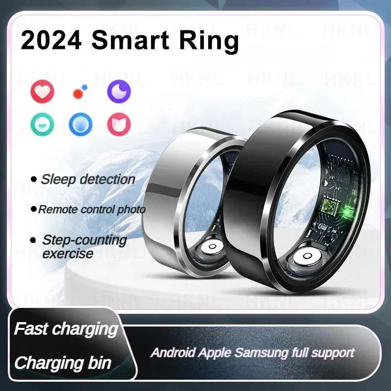 

Smart Ring Heart Rate Blood Oxygen Blood Pressure Sleep Calories Health Multilingual Fitness Tracker Rings For Men Women Clock