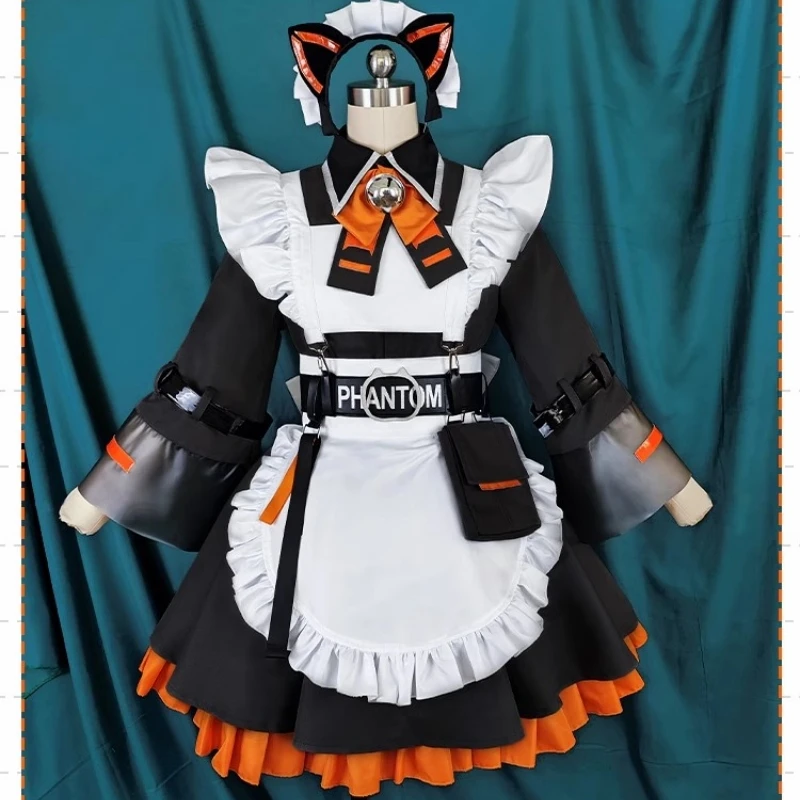 

Fashion Yutuber Vtuber Alban Cosplay Costume Anime Women Men Maid Costumes Apron Dress Game Suit Role Play Clothing Party Suit