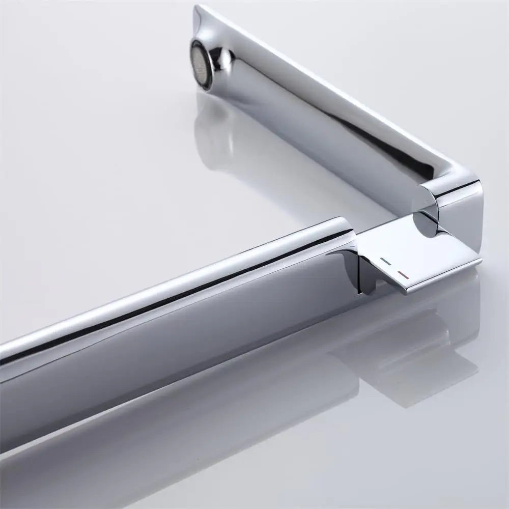 Chrome Single Handle Tall Spout Mixer Faucet for One Hole Vessel Basin Sink Bowl Vanity Lavatory