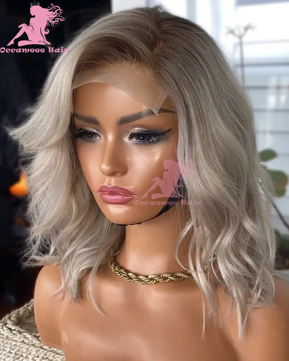 Ash Blonde Lace Front Human Hair Wig HD Transparent Lace Colored 360 Full Lace Frontal Wigs For Women Pre Pluck Braizlian Vrigin