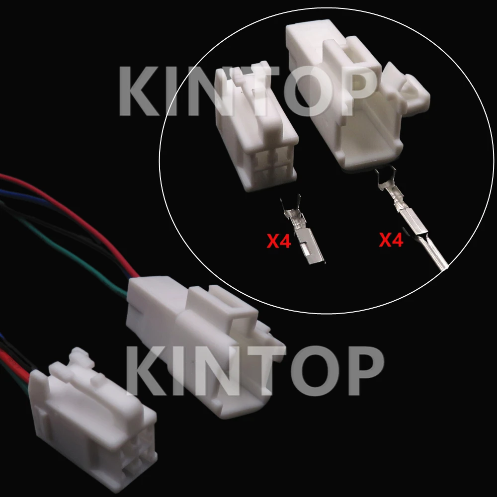 1 Set 4 Pins Car Hairspring Cable Harness Connector 6520-0349 7282-1042 90980-10795 Auto Male Plug Female Socket Starter