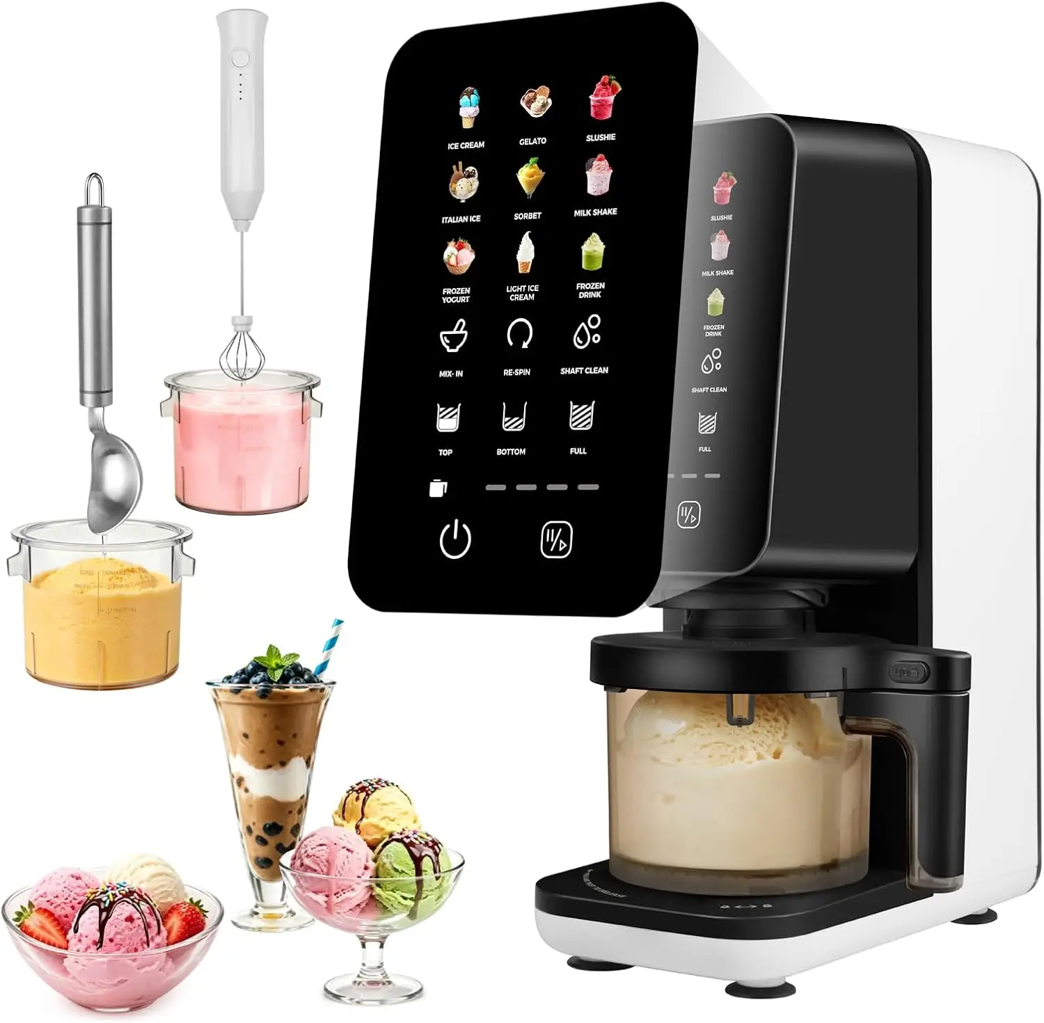 ^12 In 1 Ice Cream Machine, Electric Soft Serve Ice cream maker machine for Home & Office, Gelato, Slushie, Italian Ice