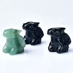 1PC 100%Natural Stone New Dragon Toothless Anime Hand Carving Obsidian Toothless Dragon Cartoon Doll Ornaments Toys Healing Gift