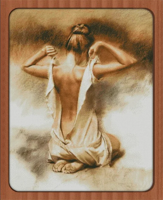 Girl Back Gentle 16CT 14CT Canvas Unprinted Top Quality Cross Stitch Kit Embroidery Art DIY Handmade Needlework Home Decor
