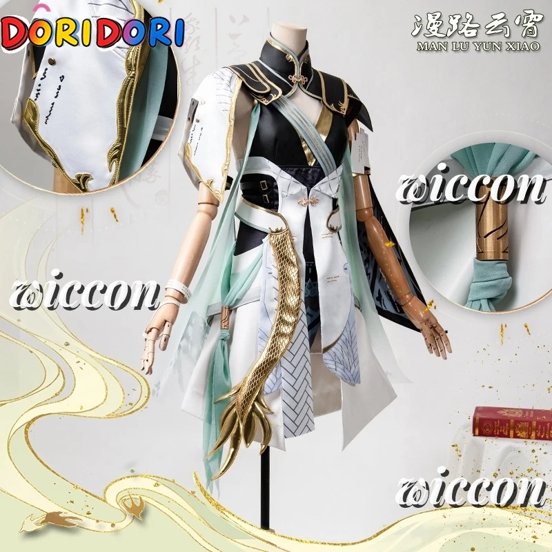 Jinhsi Cosplay Costume Wig Game Wuthering Waves Spectro Congenital Resonator Dress Uniform Stockings Halloween Party for Girls - view 2
