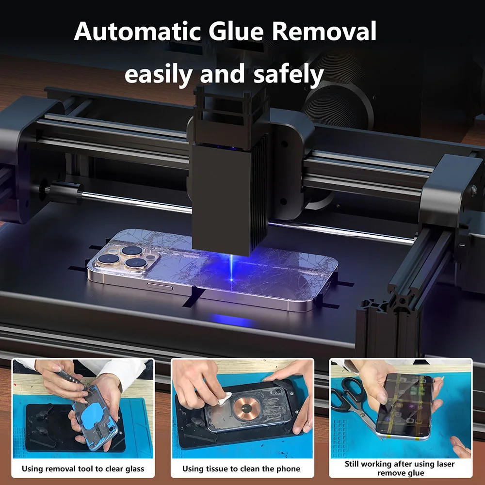 Mobile Phone Special Laser Glue Removal Back Glass Glue Removal Machine For iPhone 15 12 13 14 11 Pro Max Rear Housing Separator