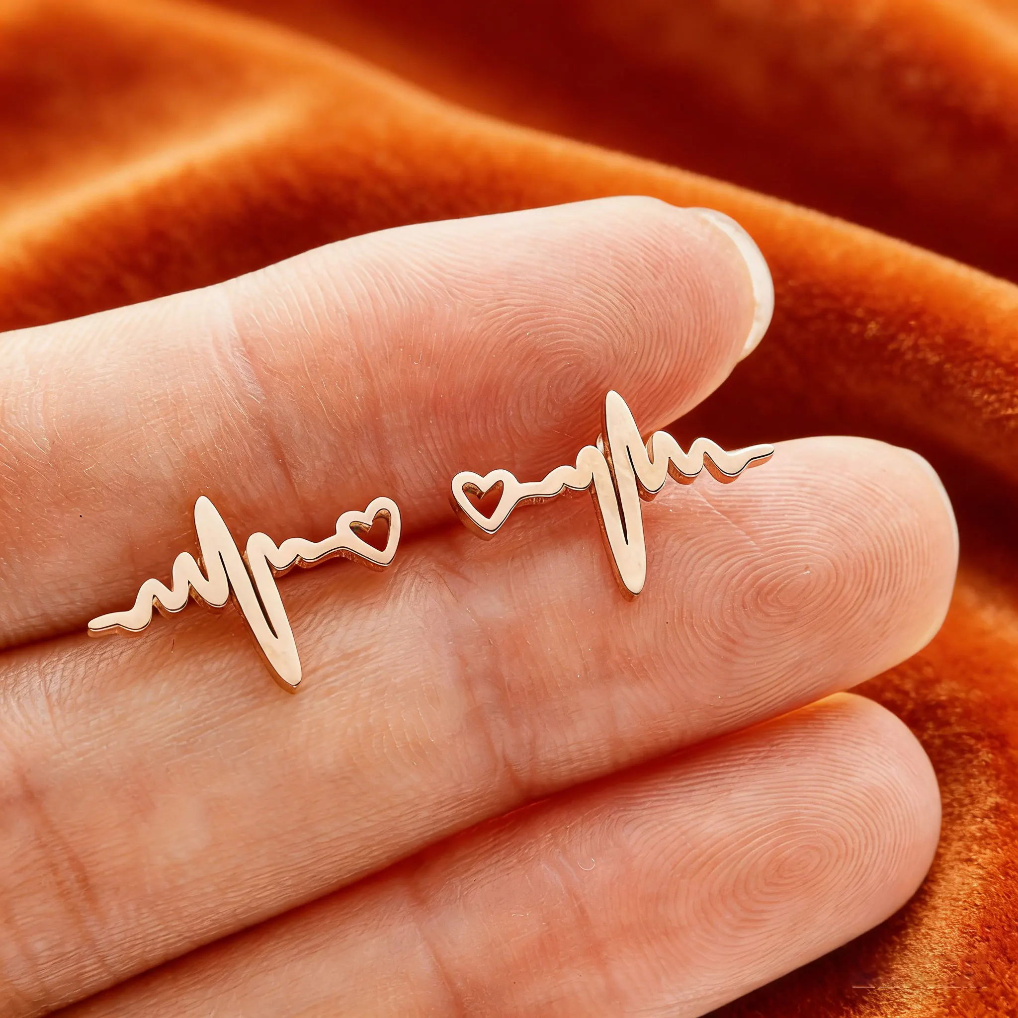 

Medical Student Gift Men's Black Stethoscope Earrings Heartbeat Wave Design Jewelry