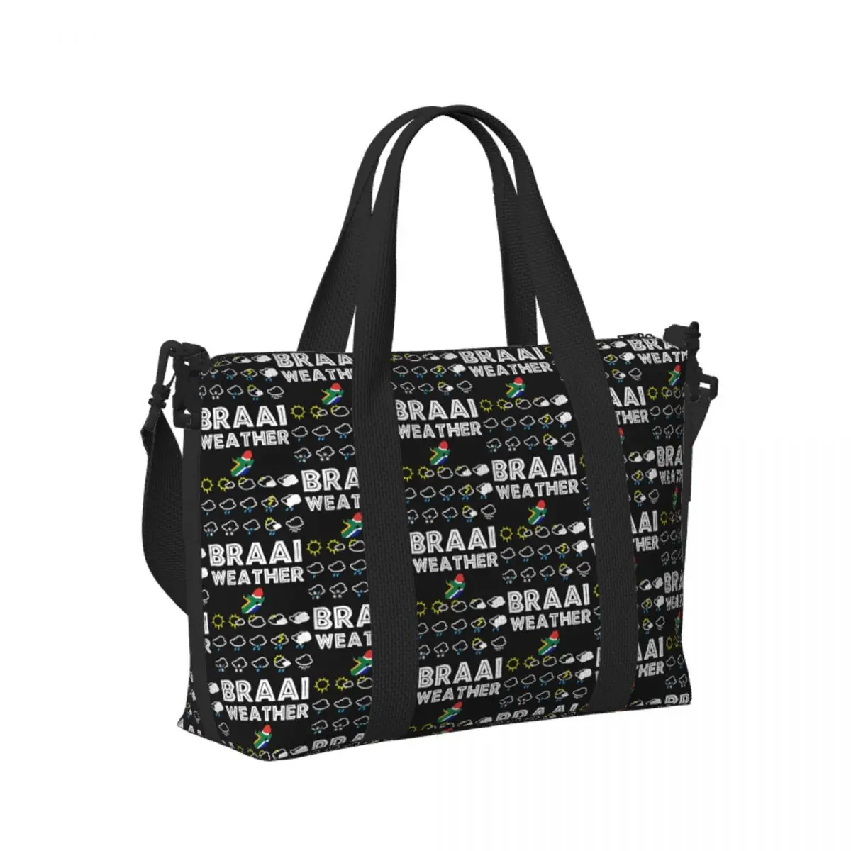 

Braai Weather South Africa Style Beach Travel Bag Large Capacity Tote Bags for Gym Yoga Women Shopping Duffle Shoulder Bag