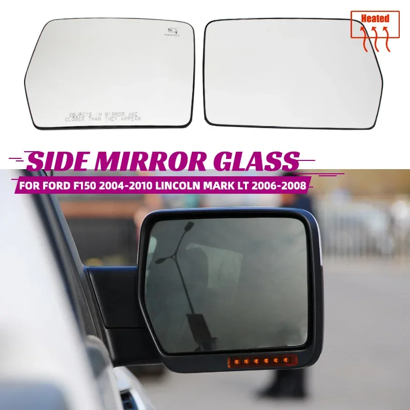 Heating Side Mirror Glass Lens Door Wing View Mirror Glass for Ford F-150 F150 XL King Ranch Platinum Raptor SuperCrew 2004-2010