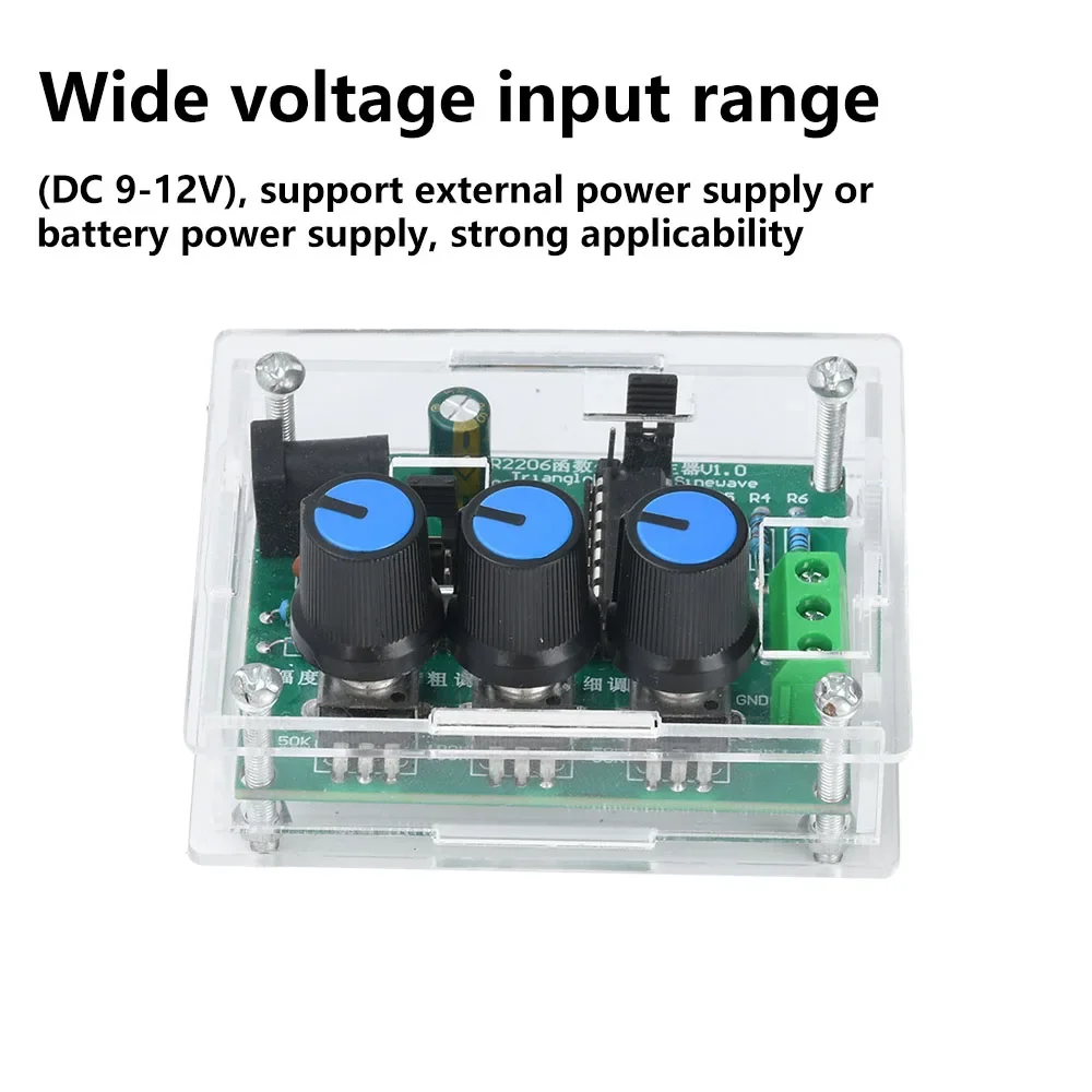 XR2206 1Hz-1MHz Function Signal Generator Sine/Triangle/Square Output Signal Generator Adjustable Frequency Amplitude DIY Kit