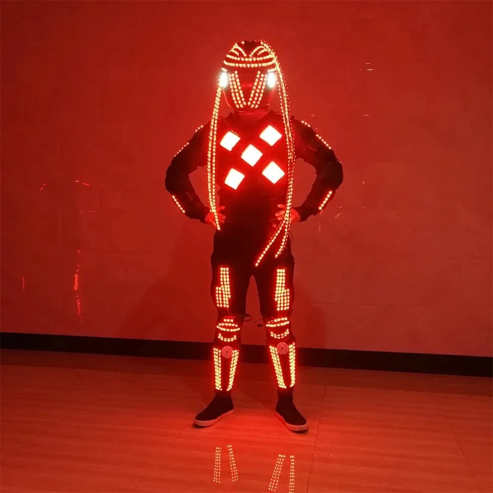 Costumes de salle de Rhavec lumières LED clignotantes, séparés euse imbibée, vêtements de robot Shoous Lauren, tenue de performance de fête DS, ensemble de spectacle de lumière LED